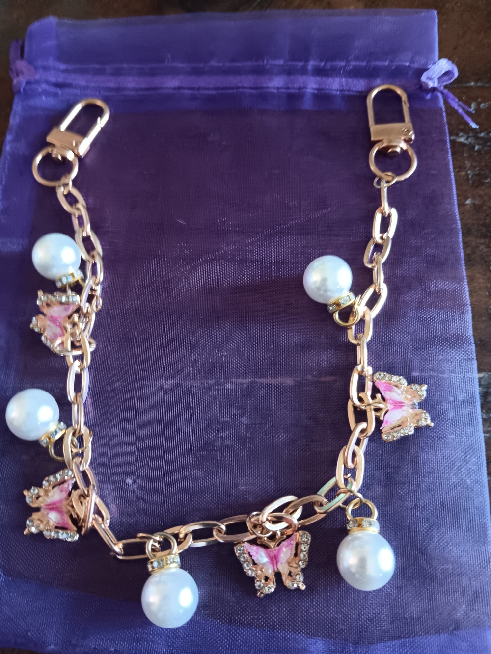 Butterflies & Pearls Handbag Charms